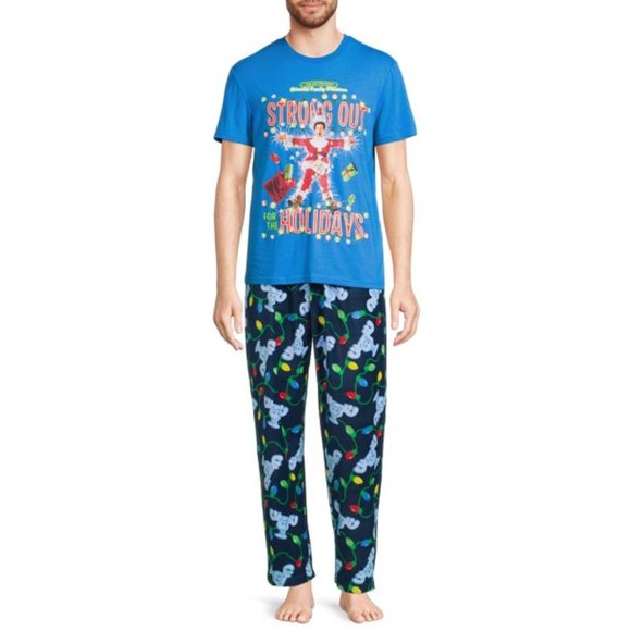 Christmas Vacation Men’s Graphic T-Shirt and Pants Sleepwear Set, 2-Piece - Picture 1 of 4